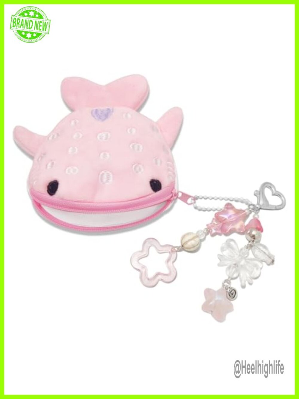 Kawaii Plush Whale Shark Coin Purse Keychain Set Plush Bag Charm